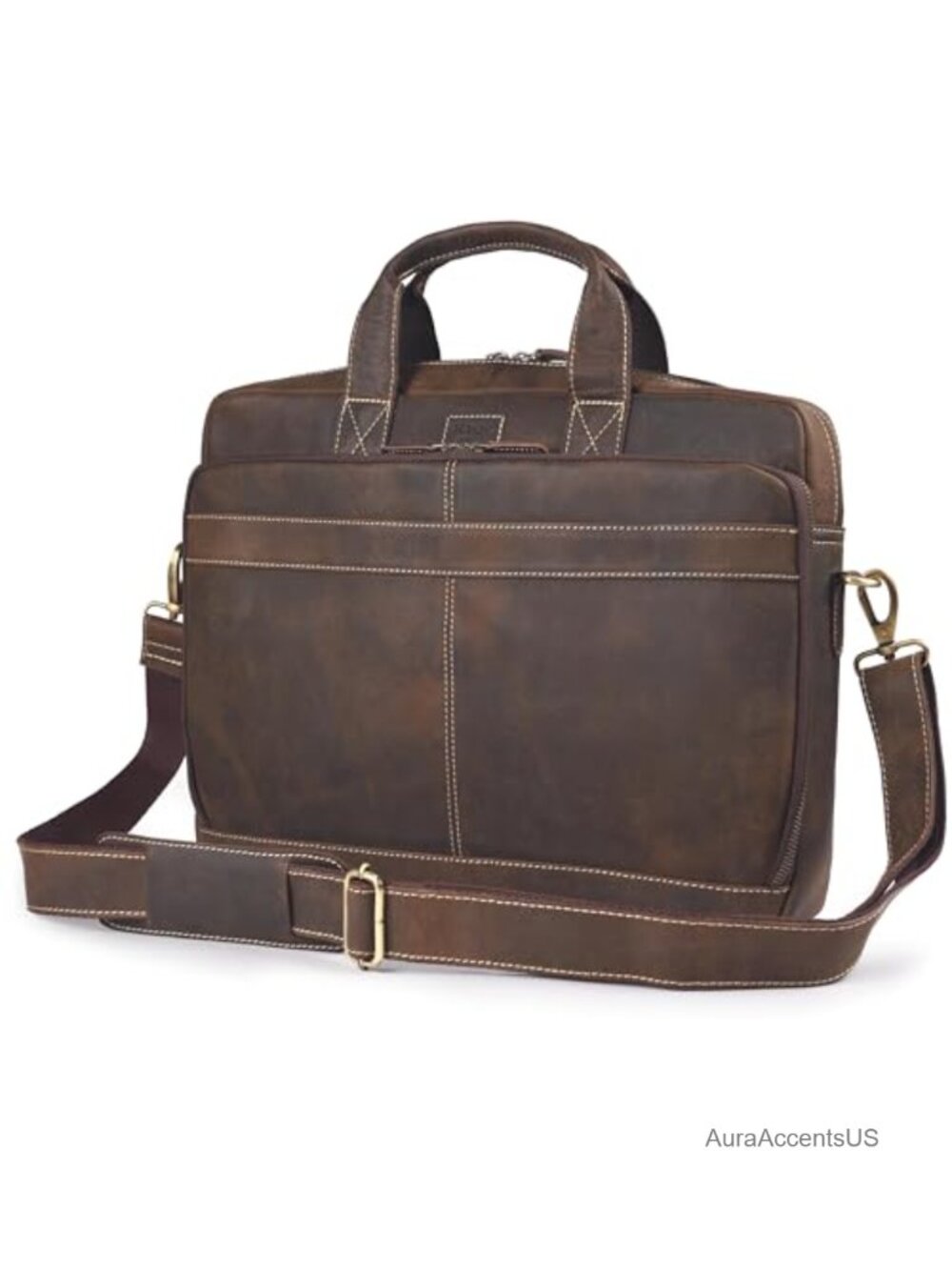 Genuine Leather Messenger Bag Laptop Briefcase Satchel for Work Travel